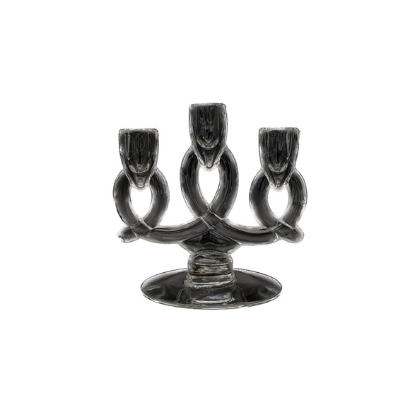 3 Light Candlestick Lariat (Blown) By Heisey - Picture 1 of 2